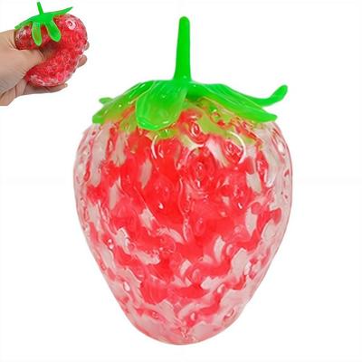 Strawberry Stress Relief Toy Squeeze Beads Squisy Balls For Anxiety Relief Venting Pinching Fruit Fidget Toy For Kids Adult