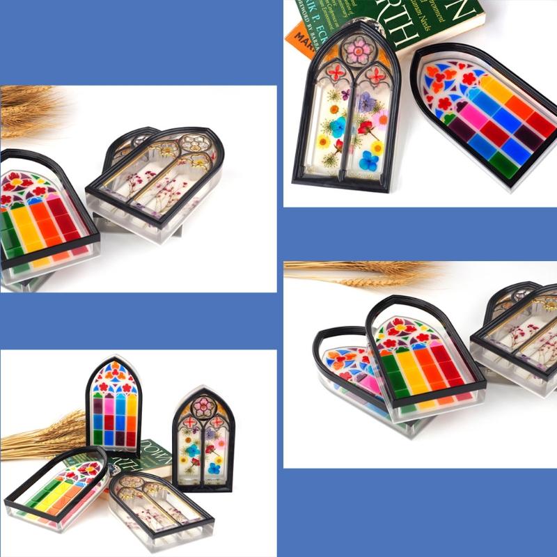 Praktische Kirchenfenster Aufbewahrungsbox Schrank Spiegel Silikonform Epoxidharz Leicht zu lösen Keine Rückstände für DIY-Bastelarbeiten