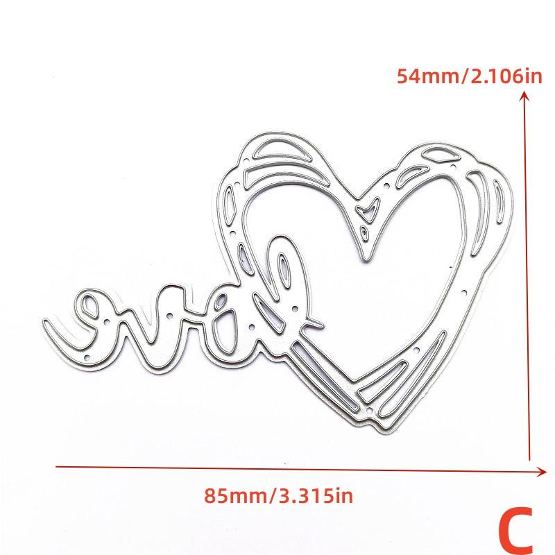 Love Heart Background Frame Metal Cutting Dies Stencils for DIY Scrapbooking Decorative Embossing Handcraft Template