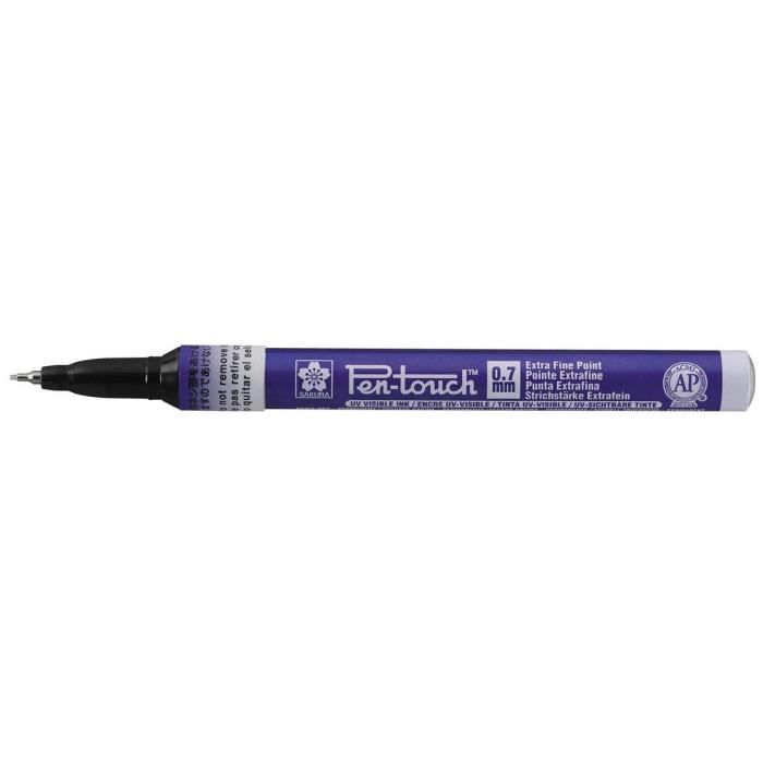 Marqueur permanent - SAKURA - Pen-Touch UV - Extra Fin - Bleu UV - Indélébile