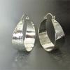Vintage Style Silver Color Metal Geometry Die Casting Pattern Hoop Earrings for Women Jewelry