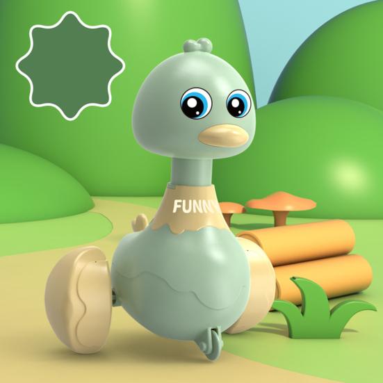 Kids Walking Duck Toy Press Go Inertial Drive Pull Back 360 Degrees Rotatable Head Duck