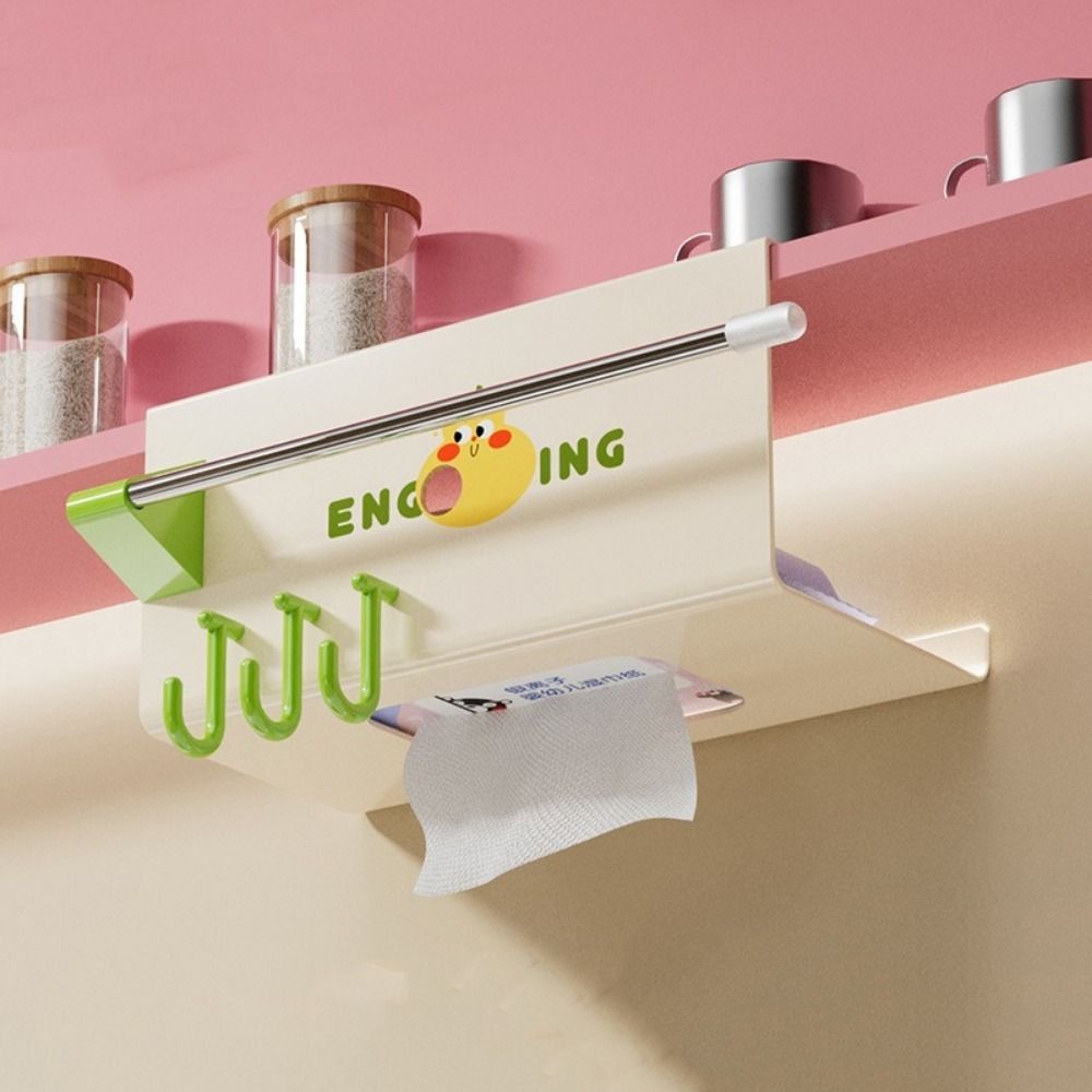 Large Capacity Upside-Down Paper Towel Rack Plastic Cling Film Holder Face Towel Holder Kitchen