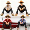 One Piece Anime Figure Luffy Sitting Position Action Model Collection Figurine Doll Toy For Birthday Christmas Gift PVC Poseable Articulated Scale
