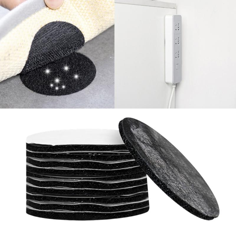 10 sztuk Okrągła Taśma Klejąca Dwustronne Rzepy Do Prześcieradła Kanapy Dywanu Mebli Tkaniny I Dekoracji Domu