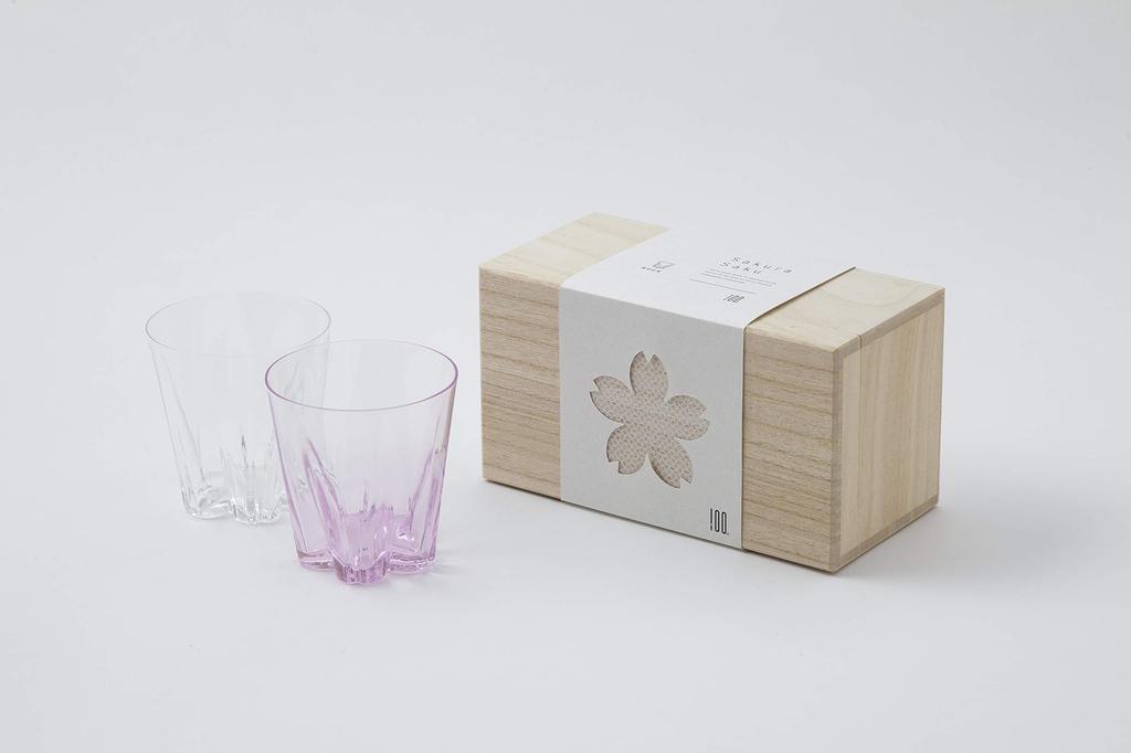 Hyaku Percent Szklanka do whisky Czerwona i Biała 260cc SAKURASAKU Zestaw 2 szt. (100%) [Szkło Sakurasaku] SG-01RP