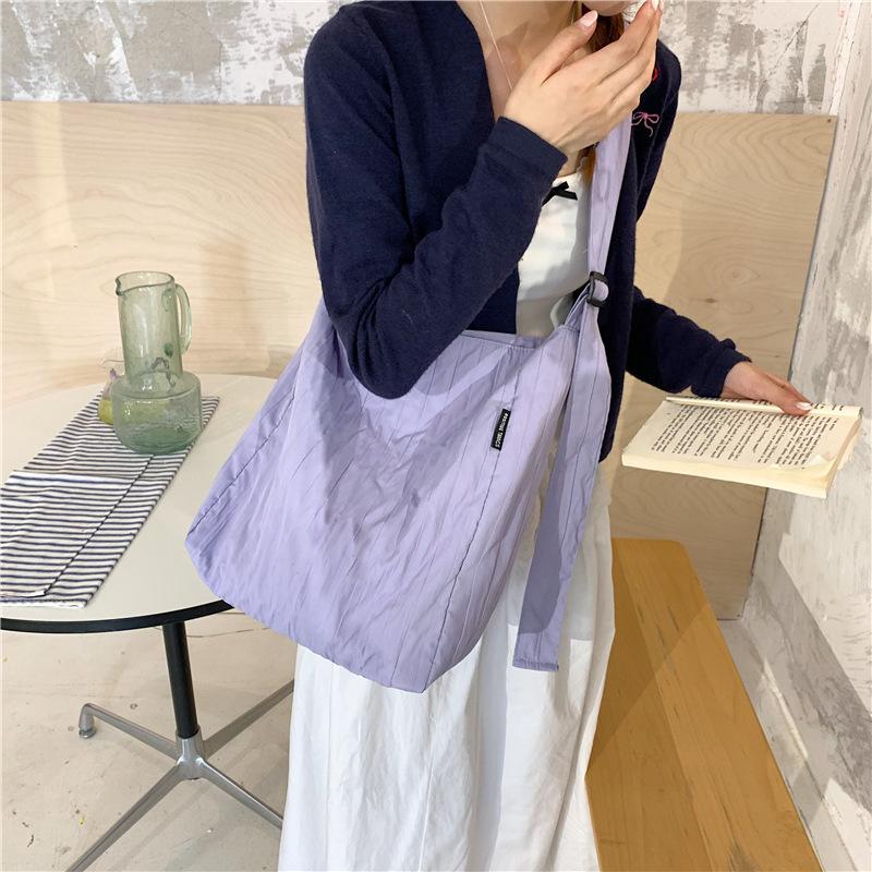College Style Large Capacity Canvas Bag for Women 2026 New Trendy Korean Tote Bag Casual Shoulder Bucket Bag