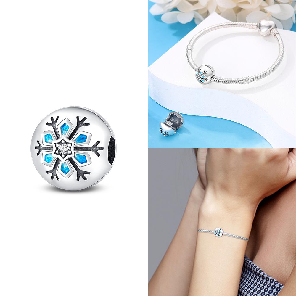 Pink Butterfly Snowflake Blue Star Moon Charms Copper Original Beads Fit Bracelet Jewelry Gifts Accessories Women