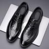Hand-scratched leather shoes men's 2025 autumn leather British business dress shoes comfortable lace-up men's derby shoes wedding shoes