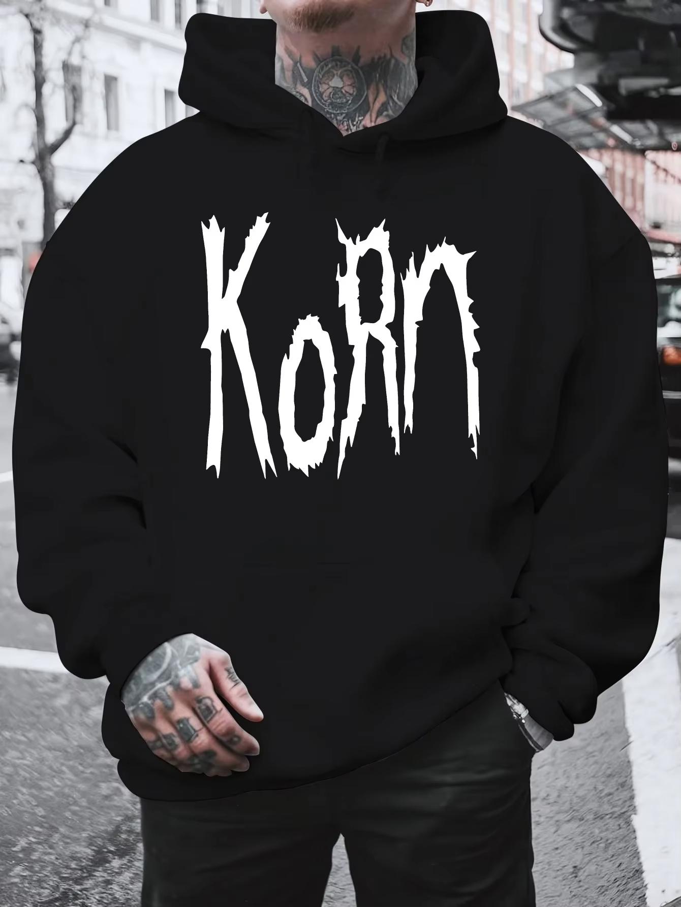 

Men s Korn hoodie casual and fashionable long-sleeved Korn printed hoodie autumn and winter casual hoodie 3XL
