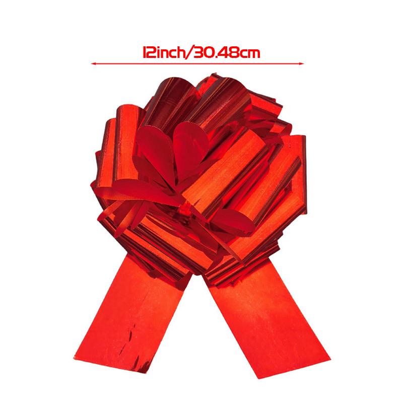 Large Gift Pull Bow Big Metallic Red Car Bows Ribbon for Wedding Birthday Presents Wrapping Christmas Party Home Decoration