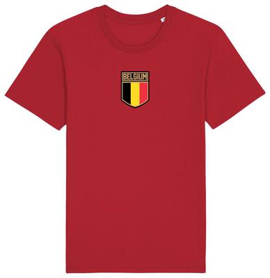T-shirt Badge Drapeau Belgique 2024, Adultes Enfants Bébé Famille, Football Euro Expédition