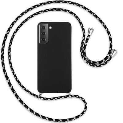 Case - BOOLING - for Samsung Galaxy S21 - Flexible - Silicone - Adjustable Shoulder Strap Black