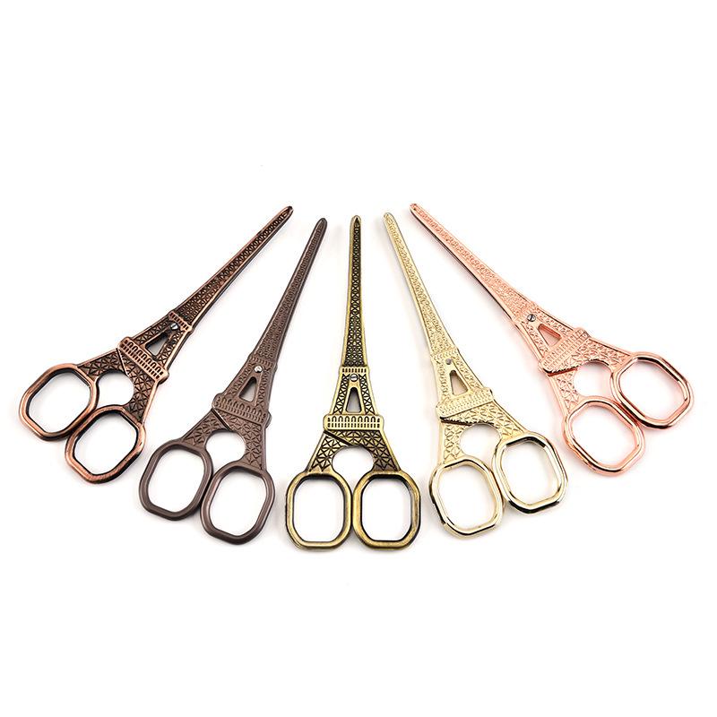 14cm Stainless Steel Eiffel Tower Shaped Scissors - Retro Thread Snippers & Tea Bag Cutters