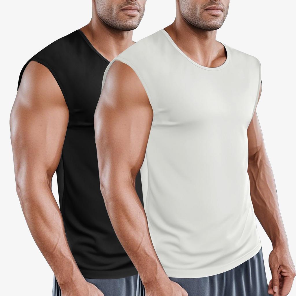 European and American men's sports fitness quick-drying vest summer vest sleeveless bottoming shirt loose type