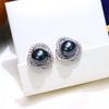 Elegant Freshwater Pearl 18K Gold-Plated Earrings: 8-9mm Studs with Zircon Details