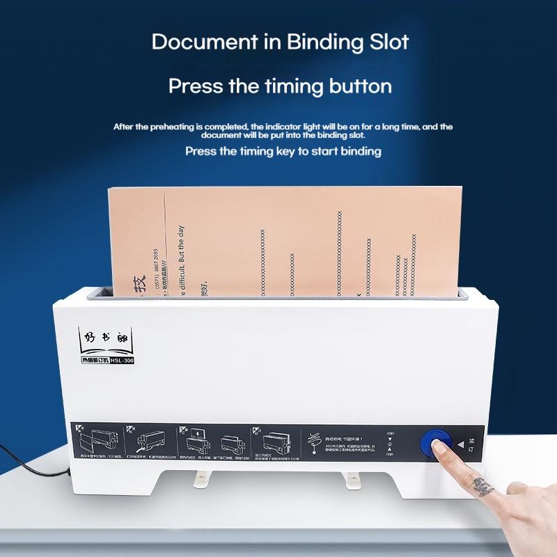 A4 Office Hot Melt Binding Machine Small Automatic Gluing Home Binding Machine 4Mm Thermal Fusion Cover For Document Finishing
