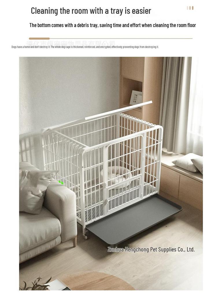 Indoor Dog Cage with Toilet for Large and Small Breeds - Suitable for Labrador and Golden Retriever, Includes Dog Bed