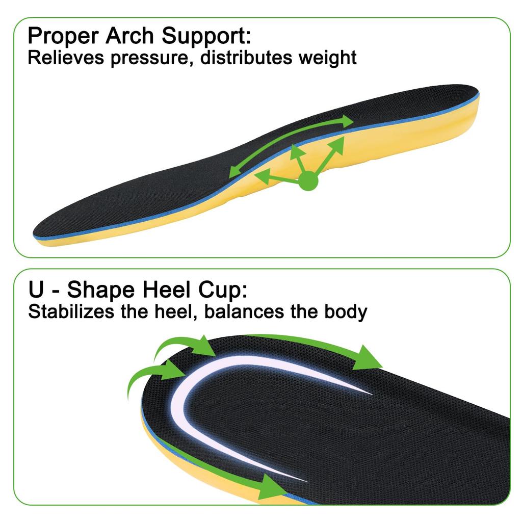 Endoto Insoles for Carhartt Work Boots Replacement Men's - Insoles/Insoles (Size 25.5cm)