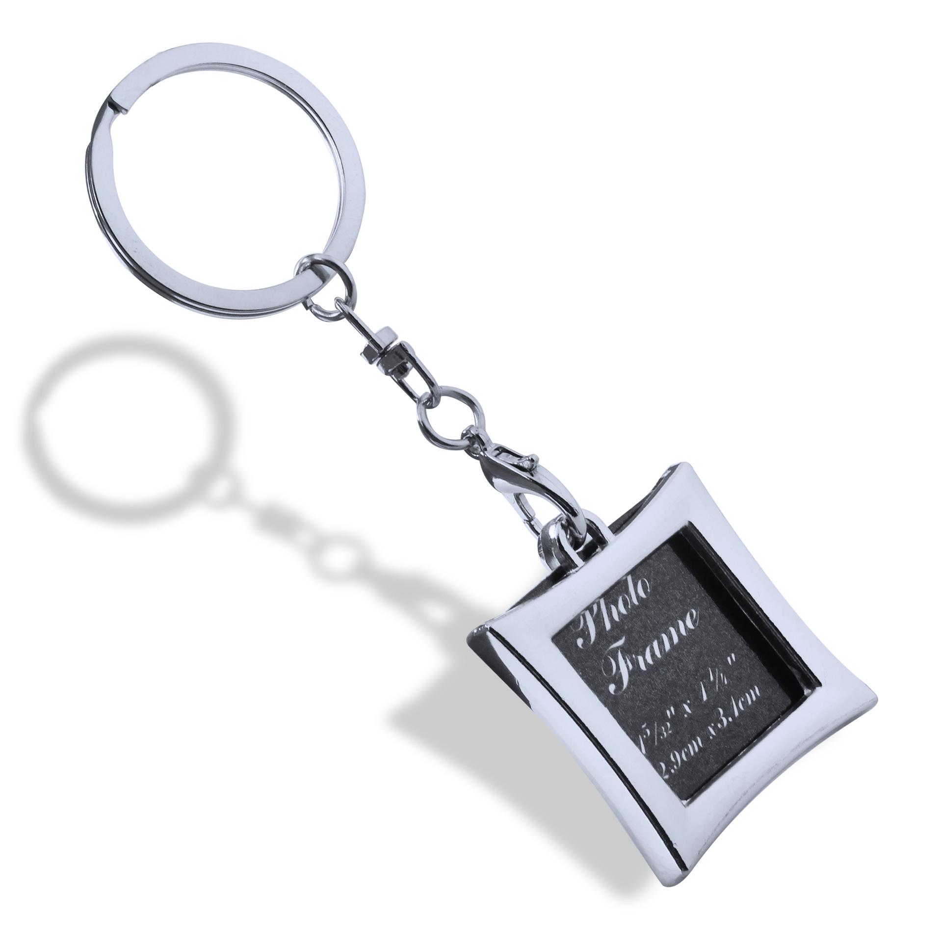 Heart-Shaped Rectangular Photo Frame Metal Keychain – Personalized & Creative Gift