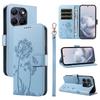Wallet Case for Edge 70 Fusion+ 5G - Leather/PU, Blue, With Lanyard