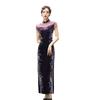 1011 autumn new velvet cheongsam literary cheongsam dress temperament lady long sleeve medium and long cheongsam adult