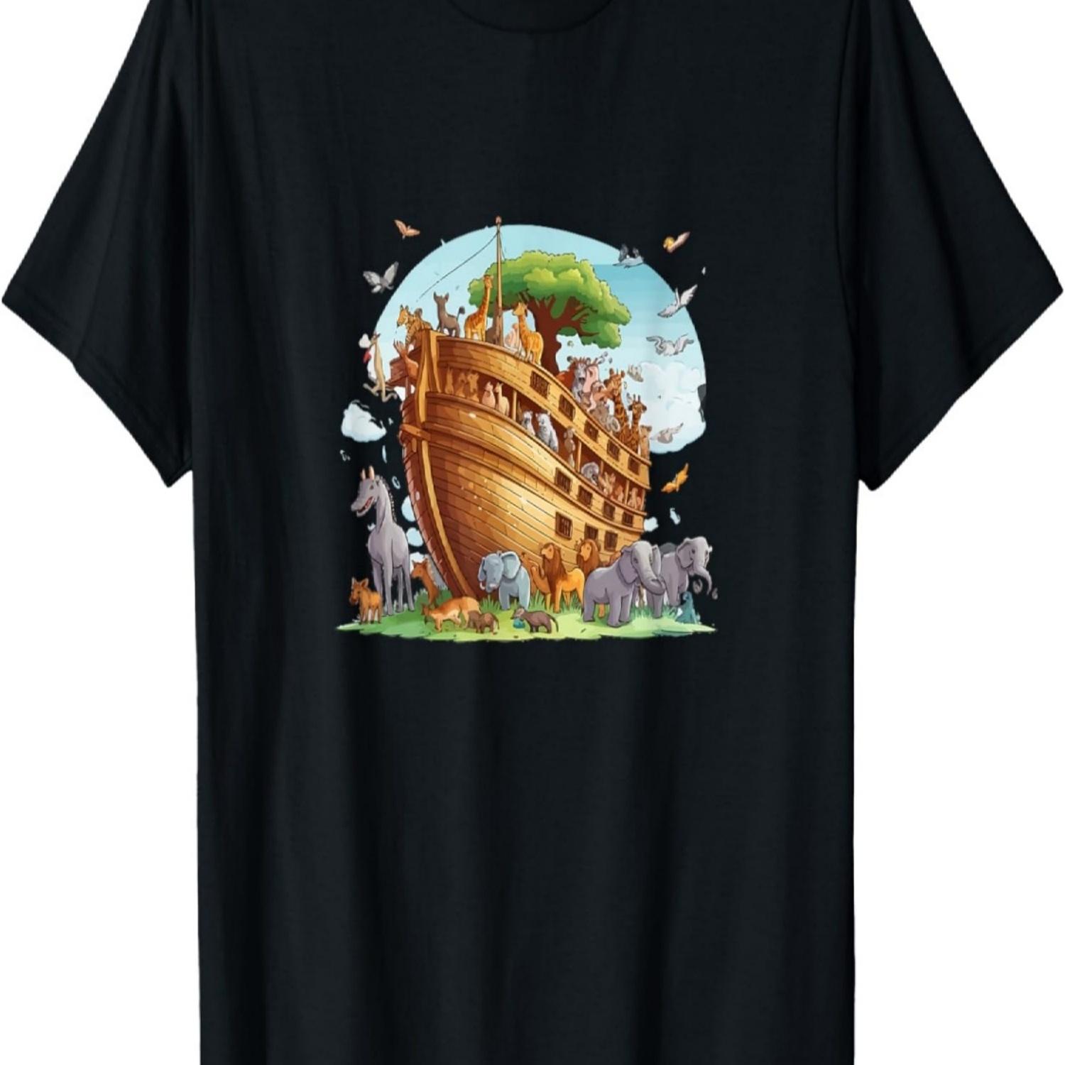 Watercolour t-shirt, Noah s Ark on T-shirt, Archenoah hoodie T-Shirt S чёрный