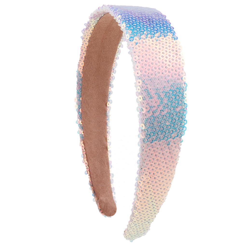 Sequin Glitter Headbands for Girls Princess Sparkly Wide Headband Kids Cute Alice Head Band for Children Thick Sparkle Bling