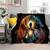 3D Yoga Meditation Rainbow 7 Chakra HD Soft Flannel Blankets,Throw Blanket Comfortable Blanket for Picnic Beds Home Bedroom Gift