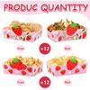 24Pcs Strawberry Paper Food Trays Cute Strawberry Snack Bowl Disposable Berry Dessert Boats for Strawberry Birthday Party Decoration Supplies