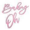 Oh Baby Dřevěná cedule Oh Baby Sign Výřez pro Gender Reveal Párty Dekorace do školky