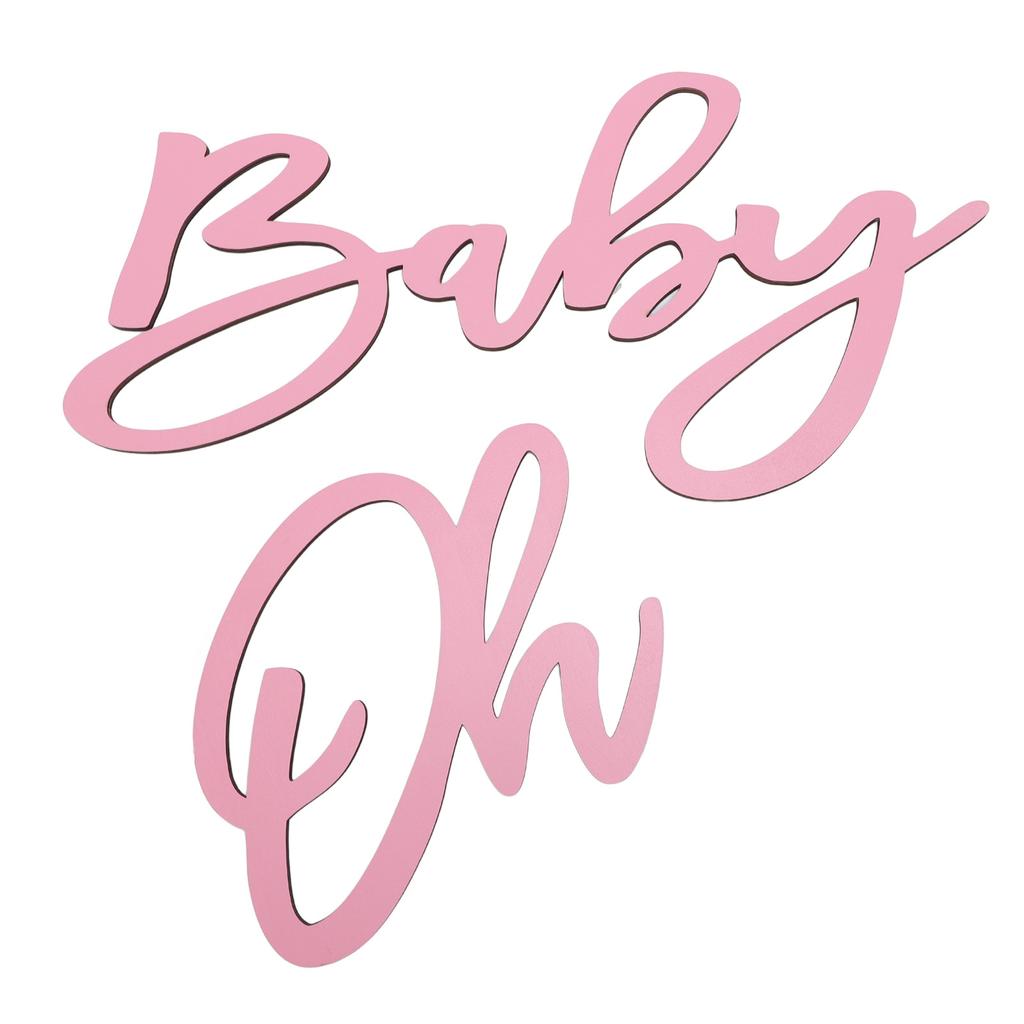 Oh Baby Dřevěná cedule Oh Baby Sign Výřez pro Gender Reveal Párty Dekorace do školky