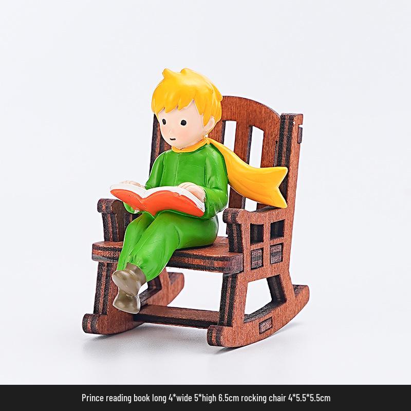 Handmade Cute Cartoon Frog Rocking Chair Resin Ornament for Desktop