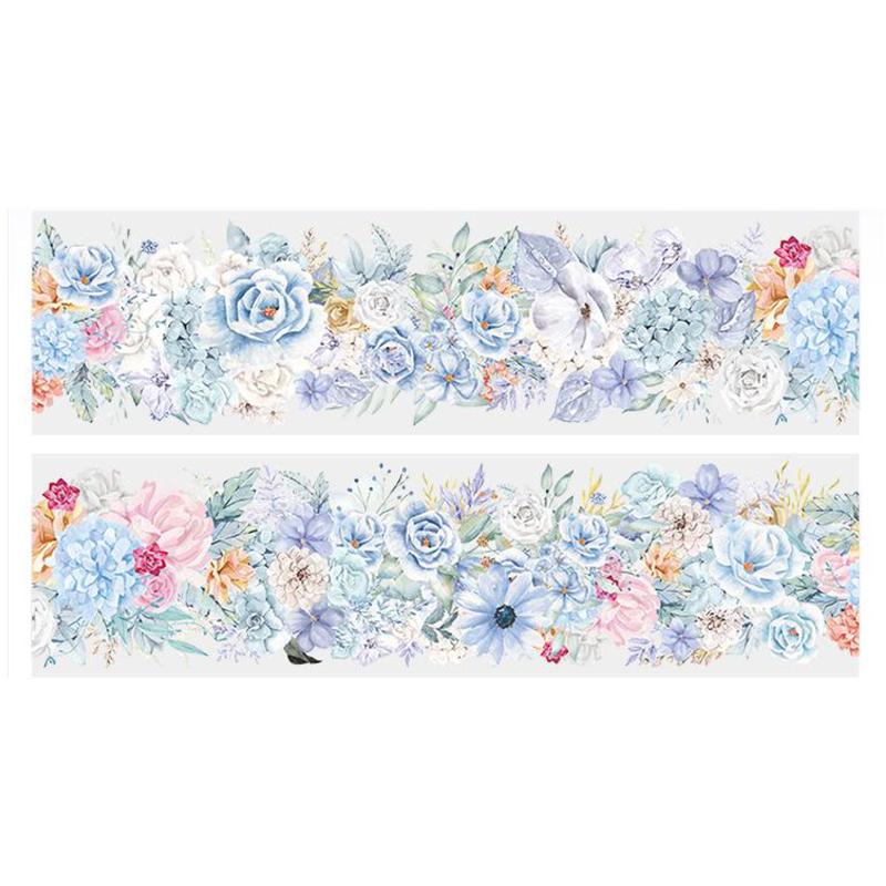 1 Pcs / Set PET Tape Waterproof Flowers Plant Series Rose Butterfly Decoration Background Collage Material Scrapbooking Tape