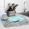 Compact Kitchen Sink Mat for Dish Drying with Drain Feature