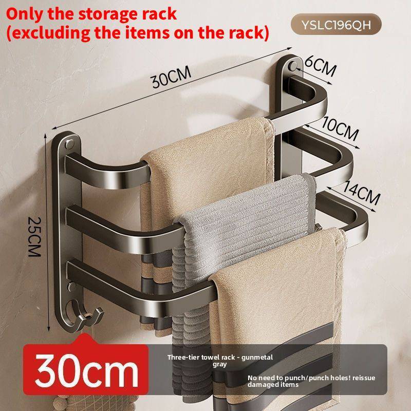 Bathroom Towel Rack Wall Mount Space Aluminum Multilayer Storage For Shower Kitchen Home