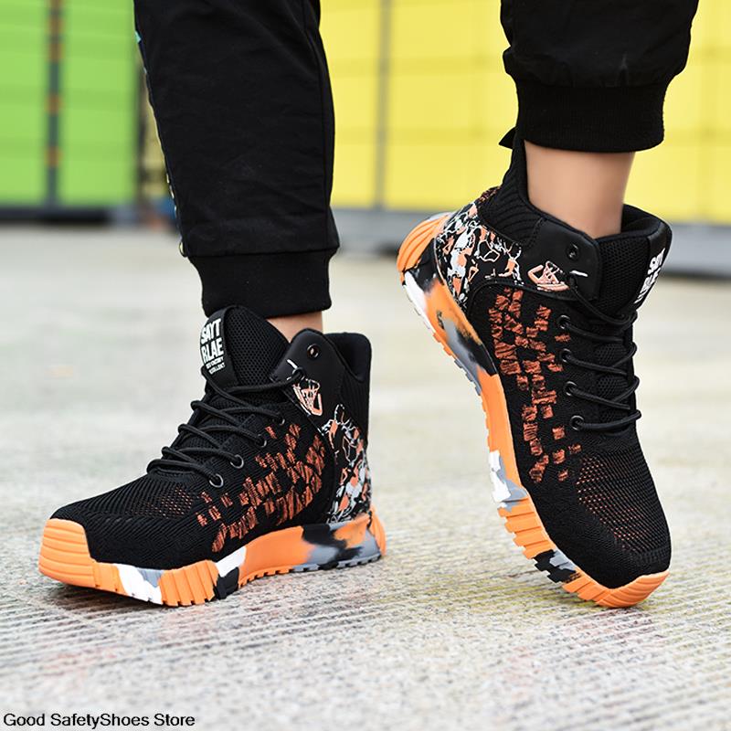 Pracovní bezpečnostní boty Muži Pracovní boty Bezpečnostní obuv s ocelovou špičkou Pánské lehké Nezničitelné boty Pracovní tenisky proti propíchnutí Pánské