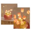 Tulip Night Light Material Pack Handmade Desk Lamp Kit with Warm Light Flower Petal Light String Decoration Romantic Atmosphere Light for Bedroom Car
