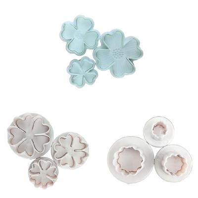 Set of 3 3D Biscuit Molds Flower Shaped DIY Baking Accessories for Baking Lovers