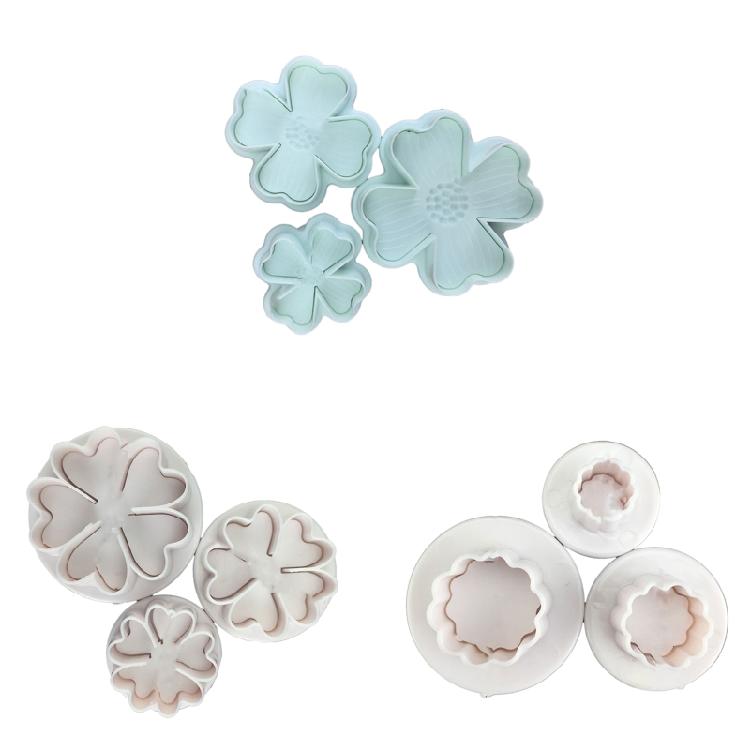 Set of 3 3D Biscuit Molds Flower Shaped DIY Baking Accessories for Baking Lovers