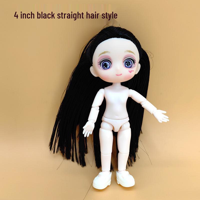 13cm BJD Blank Dress-Up Doll with 9.5cm Live Hands and Face-Up, Includes Princess Accessories
