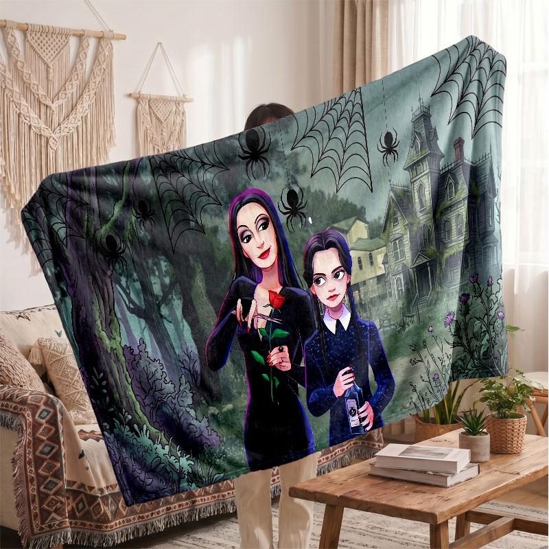 Warm Flannel BlanketThe Addams Family Soft Cozy Throw Blanket for Bedroom Couch