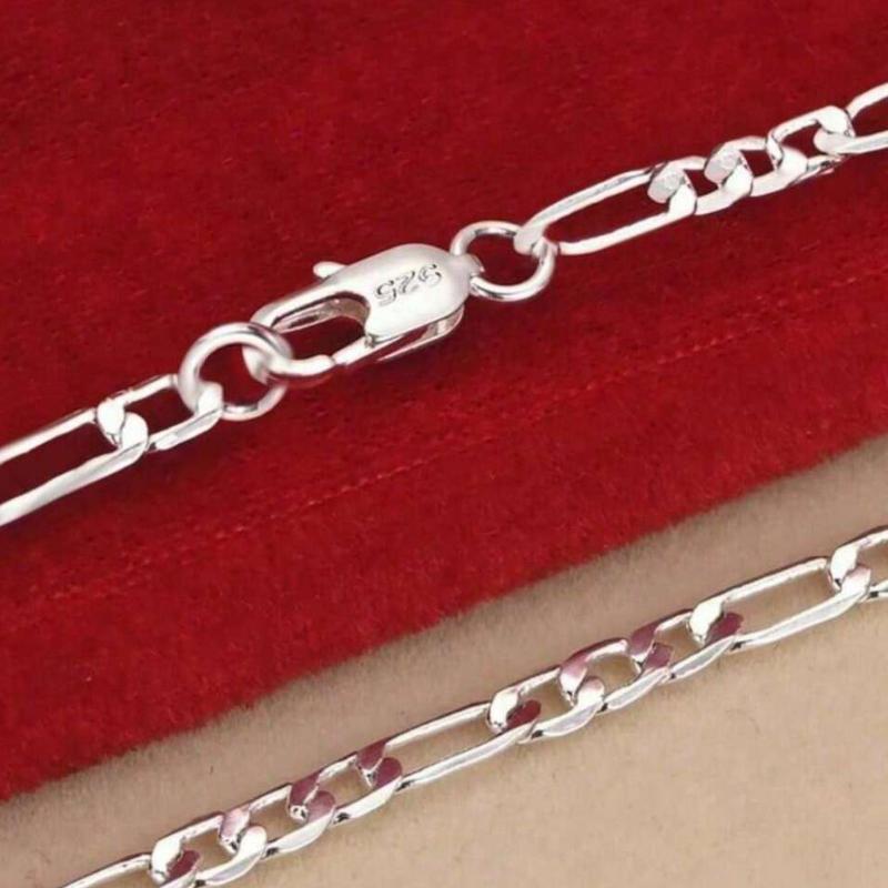 Noble New Arrive Silver Flat Sideways Chain Bracelet Necklace Set For Women Man Fashion Party Wedding Jewelry Gifts Accessories