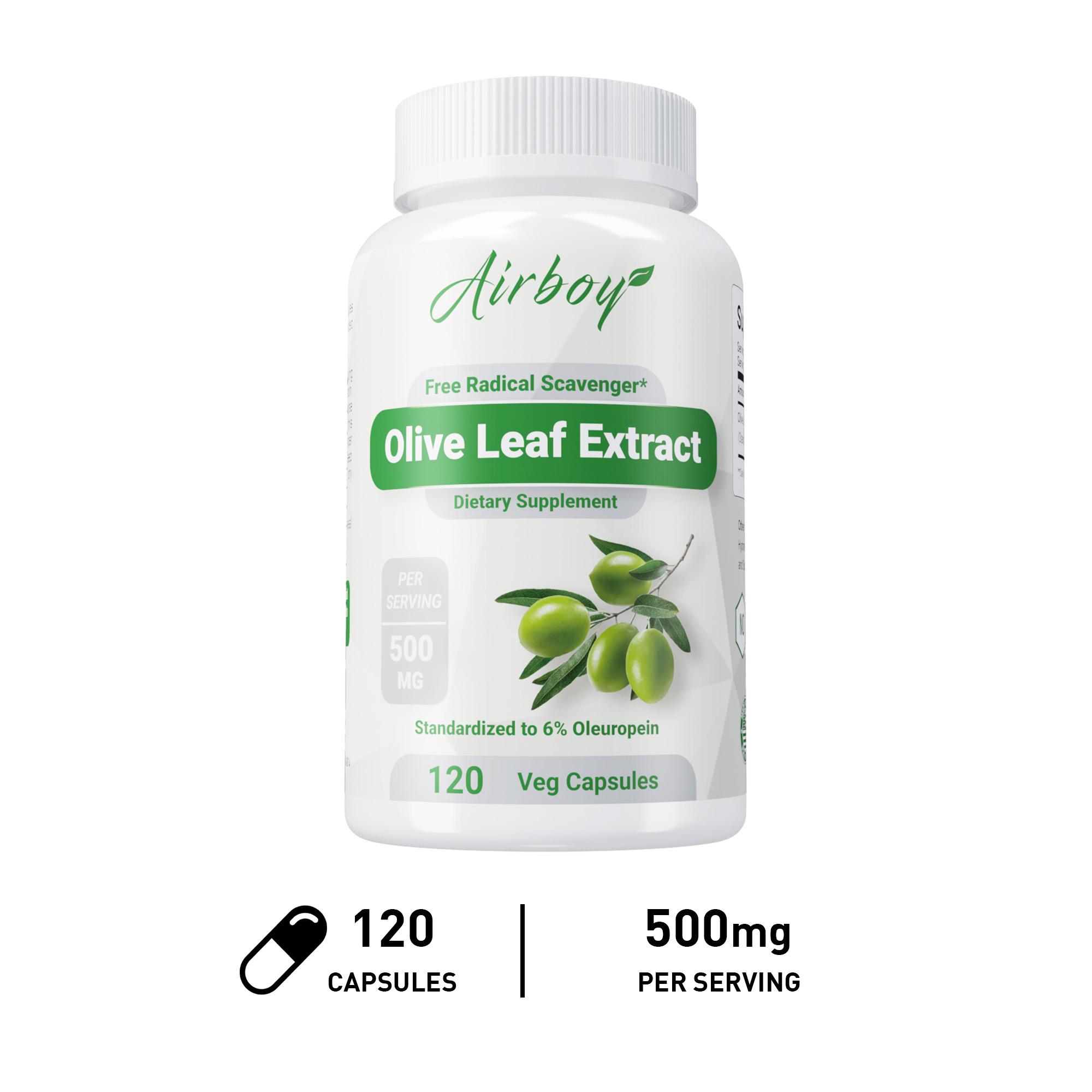 Airboy Olive Leaf Extract Dietary Supplement, Contains Olive Polyphenols, 500mg Plant Extract, Daily Nutritional Supplement 120*1