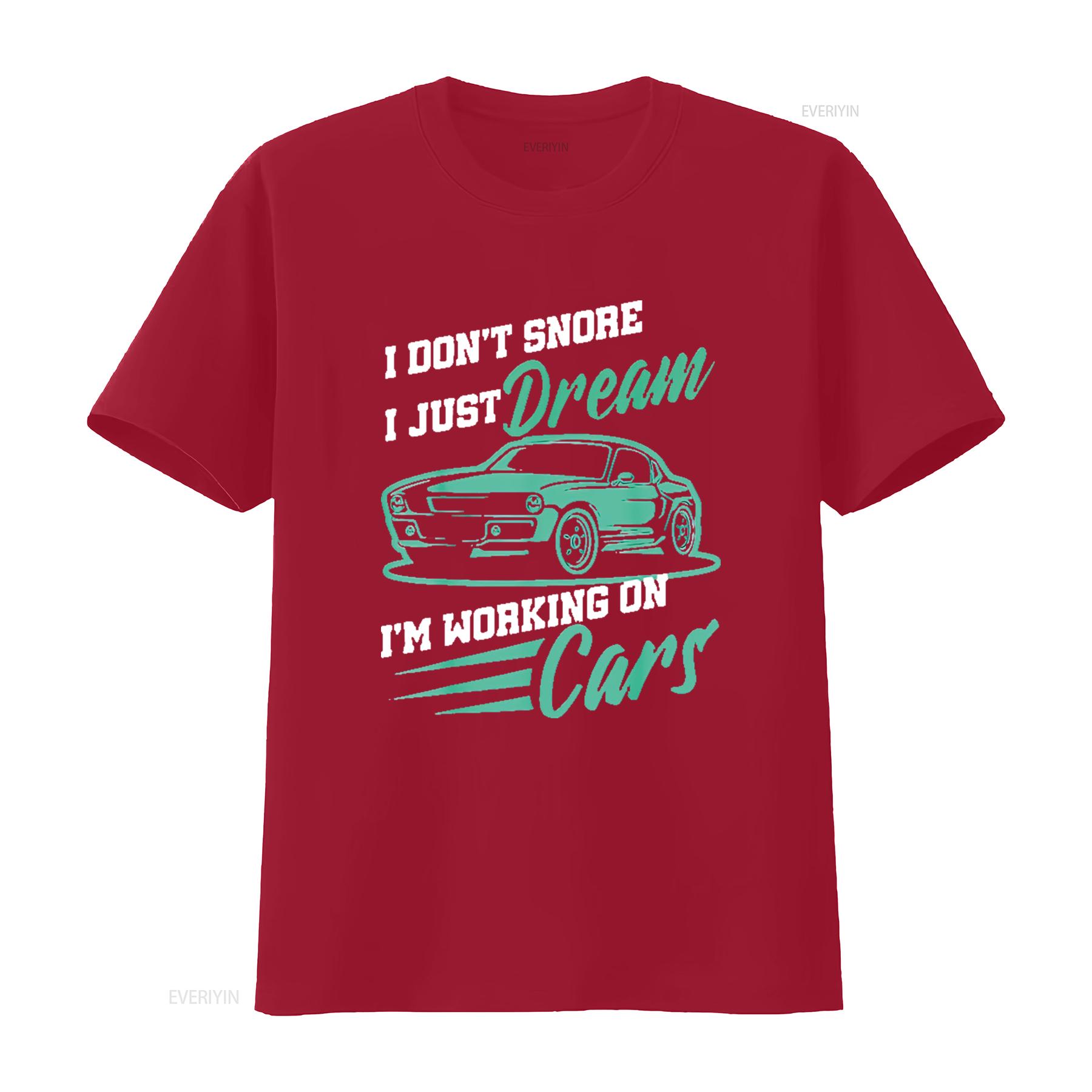 Funny Auto Mechanic Dont Snore Working Cars Thank You Mens T Shirt Black Large vintage Washed homme Versatile S