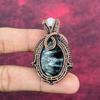 Seraphinite Gemstone Pendant Copper Wire Wrapped Jewelry Rainbow Moonstone Pendant