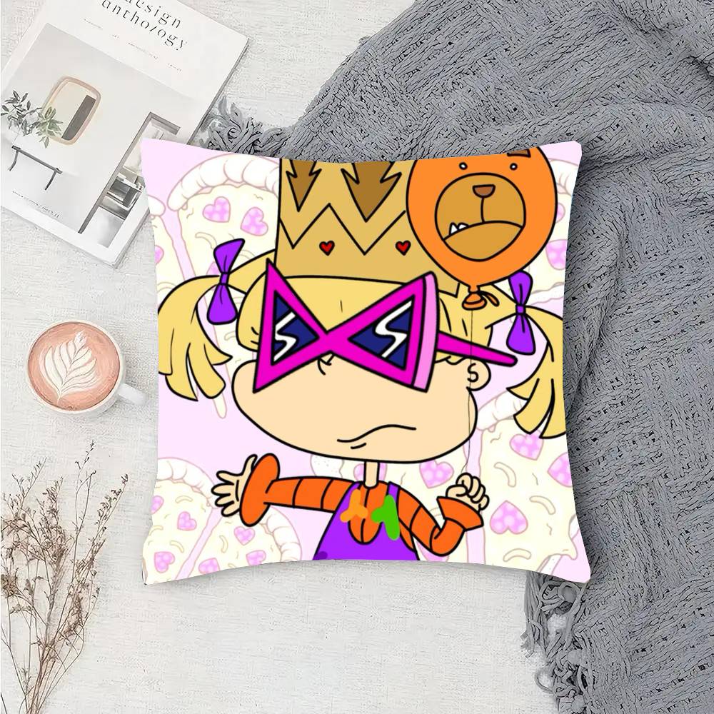 Cartoon R-Rugrats Anime Pillow Case Fashion Square Pillowcase Bedroom Sofa Room Ins Decoration Leisure