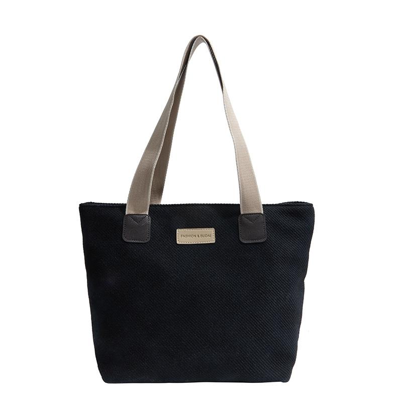 

Осень и зима новая сумка-тоут модная повседневная сумочка большая вместимость женская сумка через плечо ленивая сумка чёрный