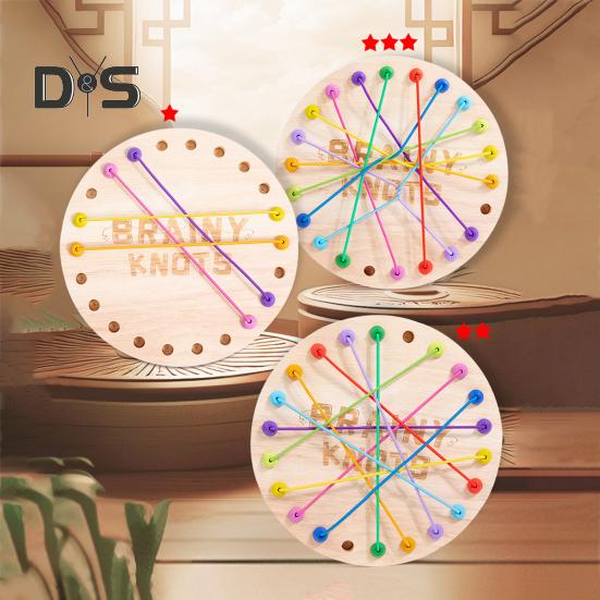 1 Set Kids Rope Untangling Game Twisted Rope Knots Challenge Board Game Logic Thinking Interactive Educational Elastic Rope Unhitching Toy