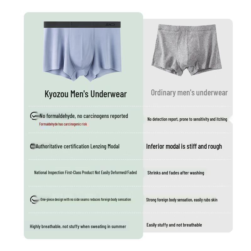 JD Zhizao Men's Modal Ice Silk Antibacterial Boxer Briefs